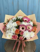 Букет цветов из:  Розы, Герберы и Хризантемы в Жатай