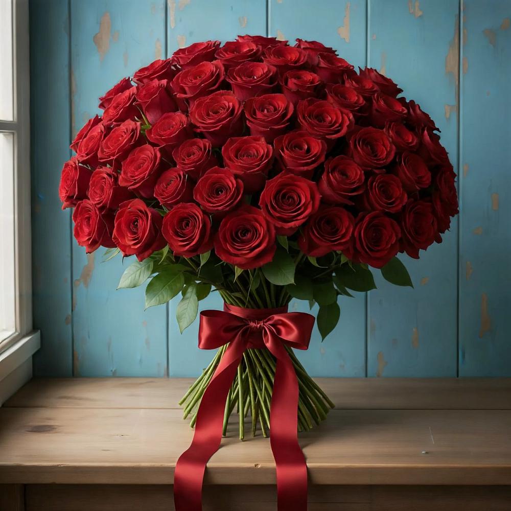 Букет Красные розы Блэк Меджик в Жатай