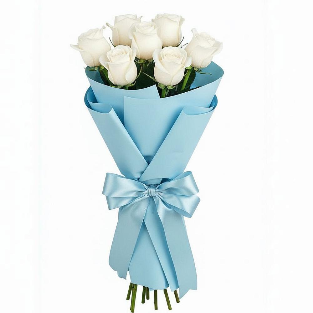 Букет 7 белых роз Проуд в Жатай