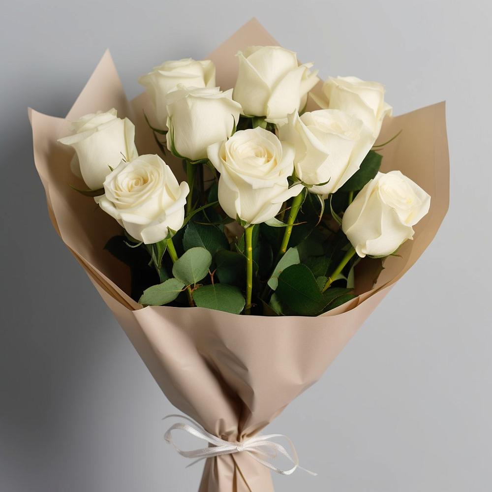 Букет 9 Белых роз Эдлесс Лав в Жатай