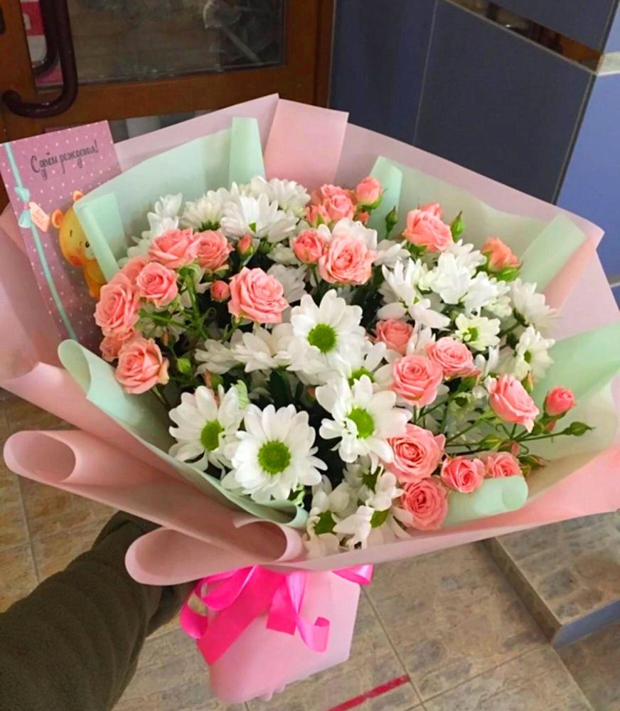 Букет цветов из: Розы и Хризантемы в Жатай