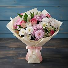 Букет цветов из:  Хризантемы, Альстромерии и Розы в Жатай