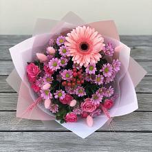 Букет цветов из:  Розы, Герберы и Хризантемы в Жатай