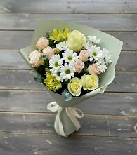 Букет цветов из:  Альстромерии, Розы и Хризантемы #REPLACE_PRED# Жатай